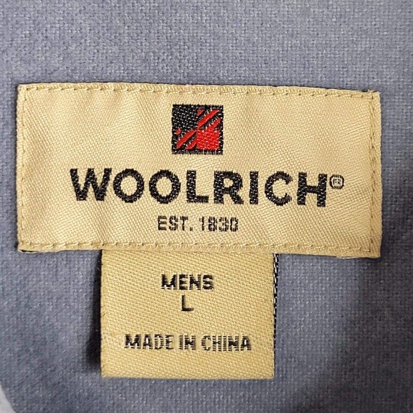 Woolrich Mens Shirt Large Slate Blue Flannel Button Down Long Sleeve Chamois - Picture 5 of 8